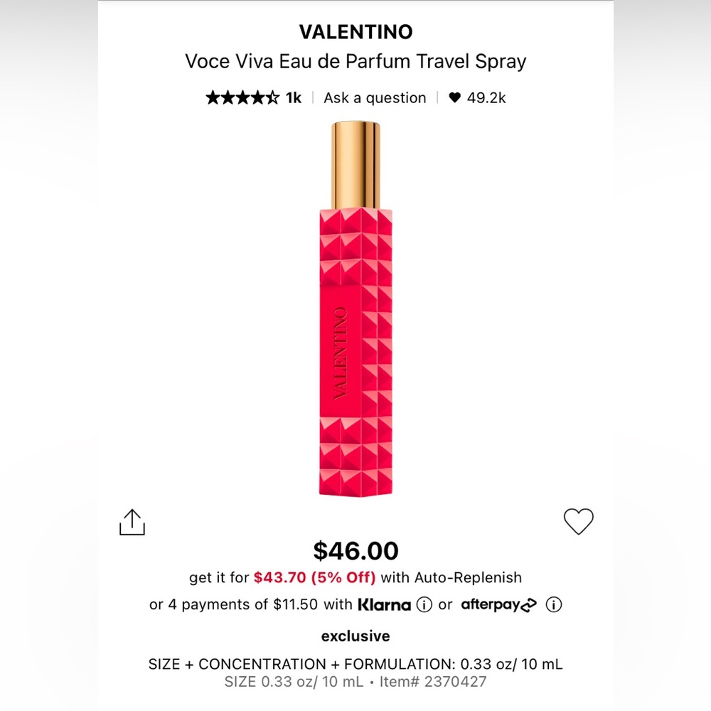 NIB Voca viva Eau de parfum Travel spray